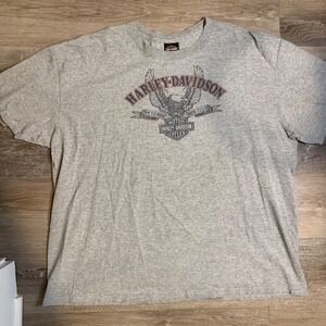 Harley Davidson Thunder Tower Columbia SC Graphic T Shirt Mens 3XL Gray Eagle
